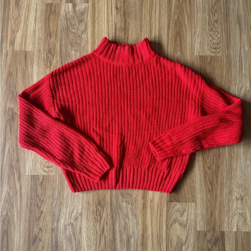H&M Divided Scarlett red knit sweater size XS